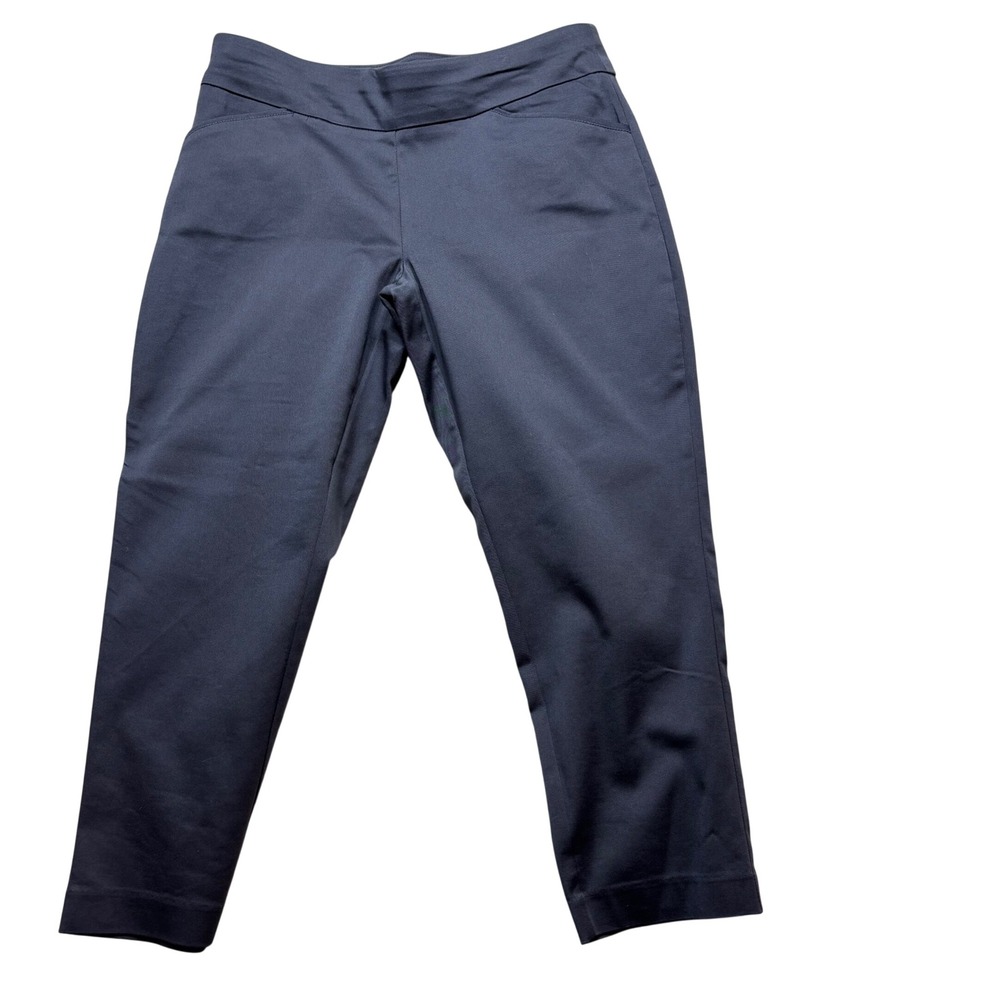Croft & Barrow Effortless Stretch Pant Gray Pull On Trousers 10P Short #129